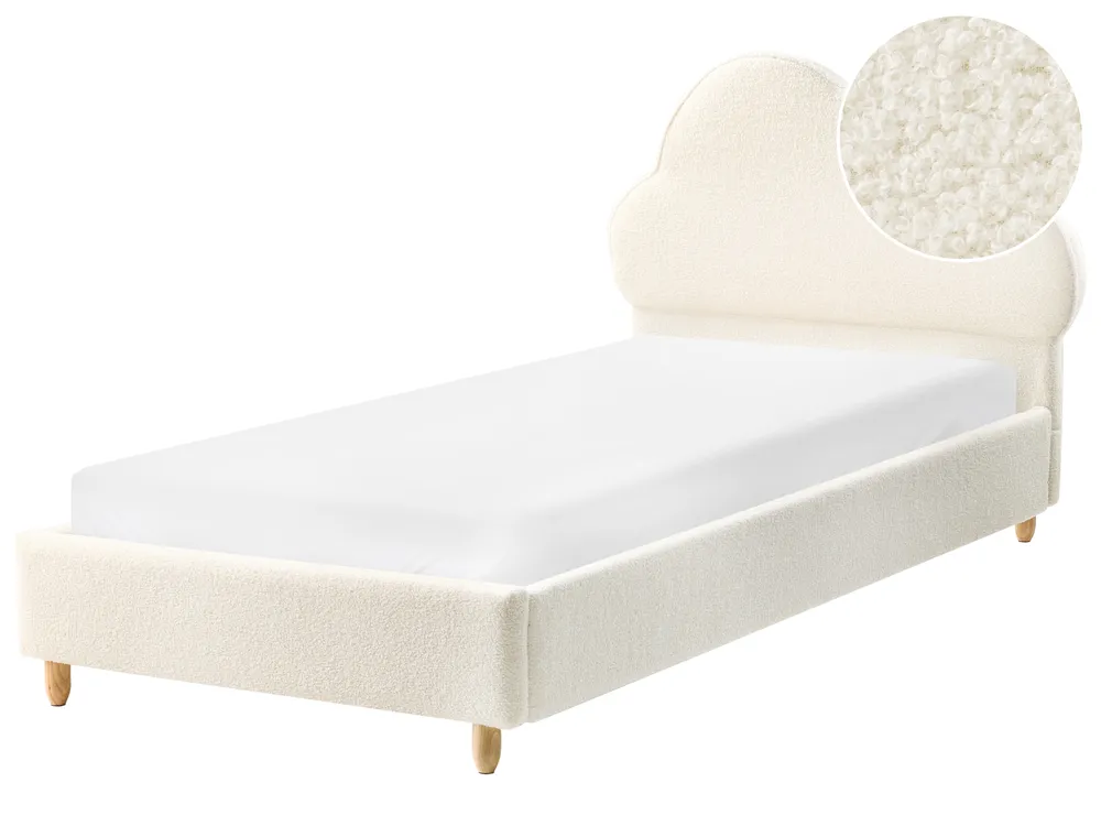 Kinderbett Wolke Bouclé BELLEVUE 90 x 200 cm Cremeweiß