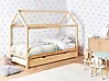 Kinderbett mit Ausziehbett Kiefernholz CRILLON 90 x 200 cm Hellbraun