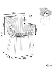 Set of 4 Garden Chairs PESARO Red_825418