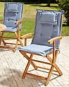 Set mit 2 Stühlen und Sitzkissen MAUI II Akazienholz Blau