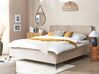 Bett mit Lattenrost Samtstoff VALOGNES 180 x 200 cm Taupe