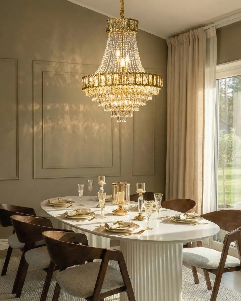 Kronleuchter MEKI Kristall Gold