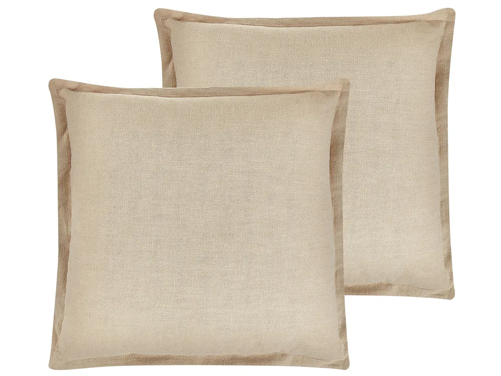 Dekokissen 2er Set GUZMANIA 45 x 45 cm Beige Ohne Muster