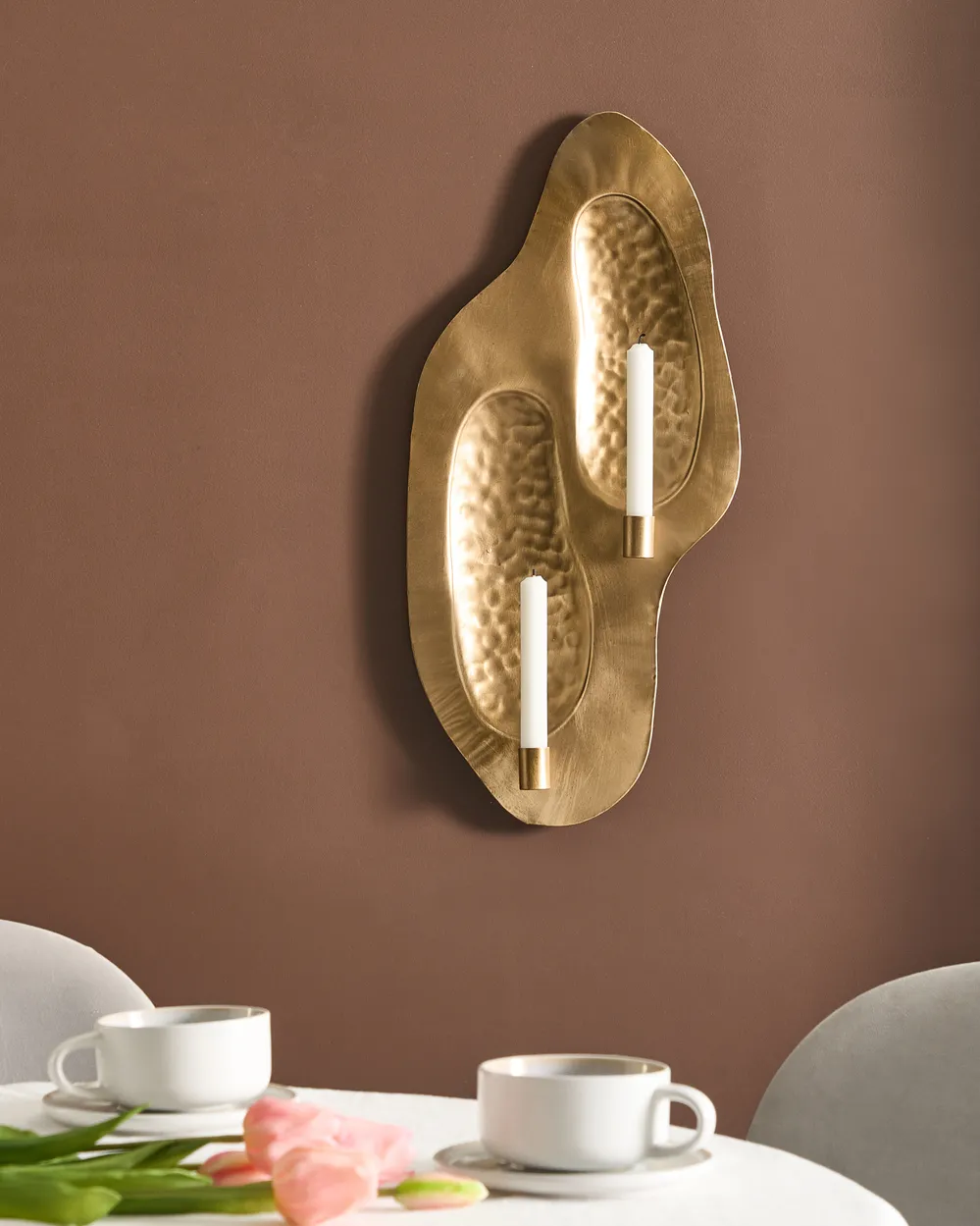 Wandkerzenhalter PENICHE 60 cm Metall Gold_968451