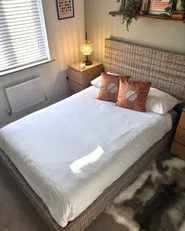 Bett mit Lattenrost Rattan SALBRIS 140 x 200 cm Naturfarben_1012638