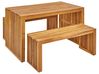 Gartenmöbel Set mit Bänken 4-Sitzer BELLANO Akazienholz Braun