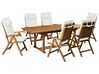 Gartenmöbel Set 6-Sitzer JAVA PREMIUM Akazienholz Cremeweiß