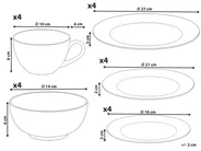 20-Piece Dinnerware Set LEMONGRASS Porcelain White/Green_1191918