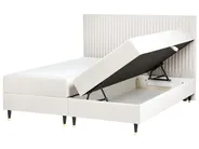 Boxspringbett mit Stauraum DAME Samtstoff Cremeweiß 180 x 200 cm_1004834