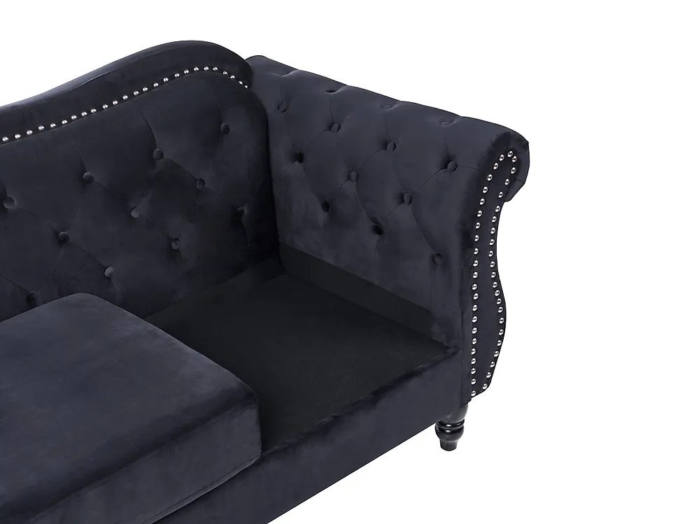 Sofa 3 Seater SKIEN Velvet Black_1170591