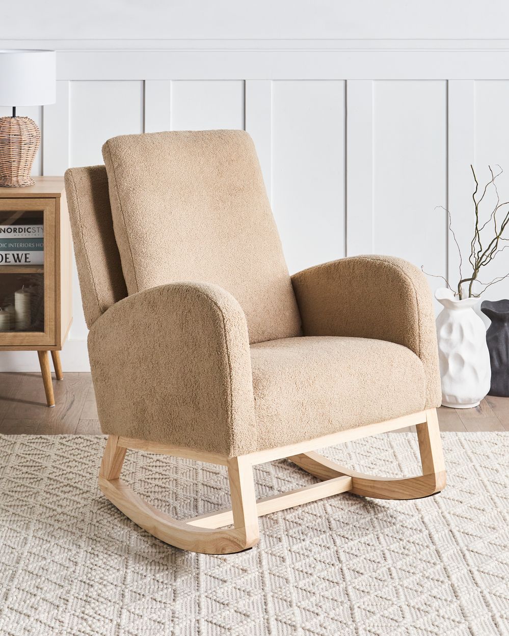 Schommelstoel ALSTA Bouclé Beige