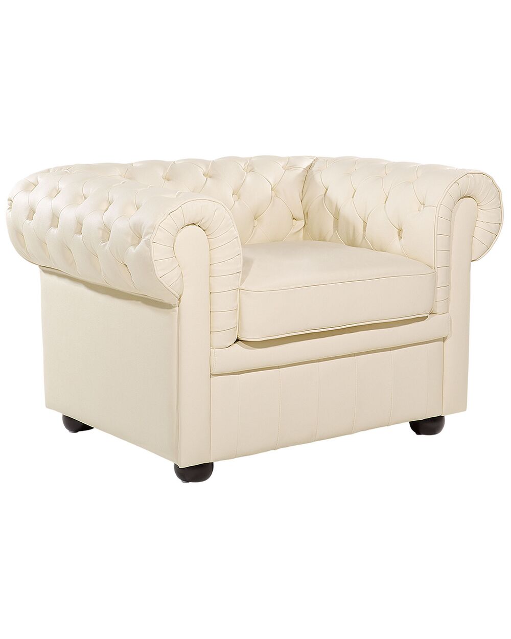 Sessel CHESTERFIELD Echtleder Hellbeige