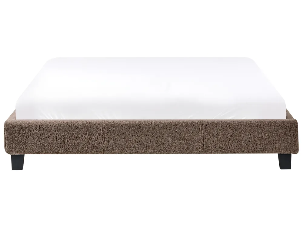 Bett ohne Kopfteil Bouclé ROANNE 160 x 200 cm Taupe_995502