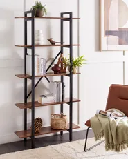 5 Tier Shelving Unit DARBY 180 cm Dark Brown_791534