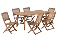 Gartenmöbel Set 6-Sitzer PARAGGI zertifiziertes Akazienholz Naturfarben_928495