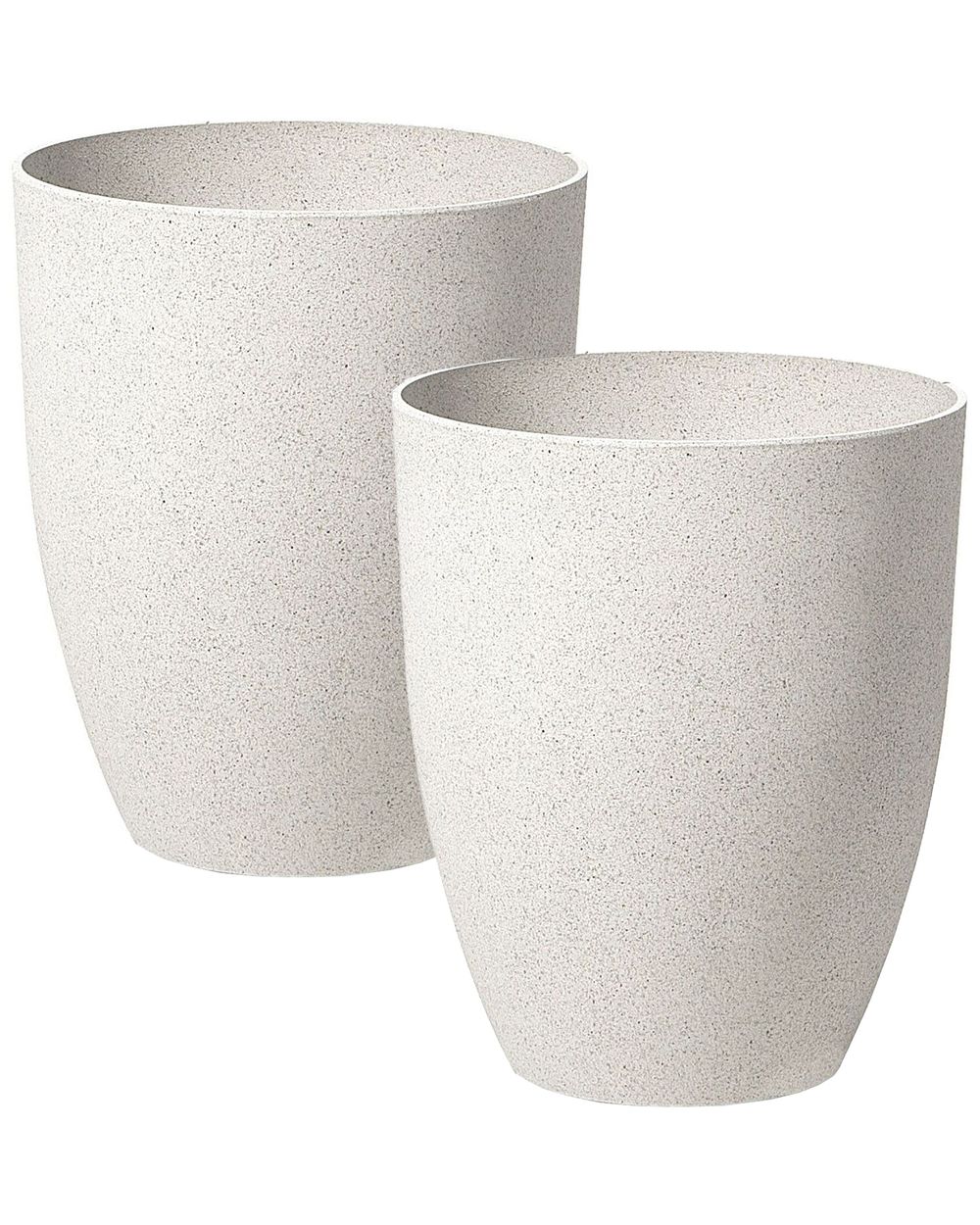 Set mit 2 Blumentöpfen CROTON 43 cm Cremeweiß