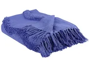 Kuscheldecke KHARI Baumwolle 125 x 150 cm Violett_839566