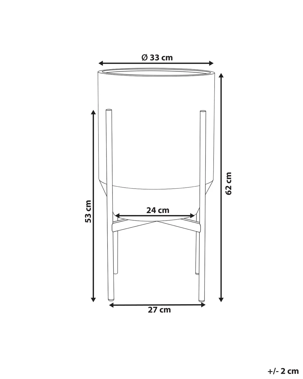 Elevated Plant Pot HYBRIDUM 33 cm Metal White_1064647