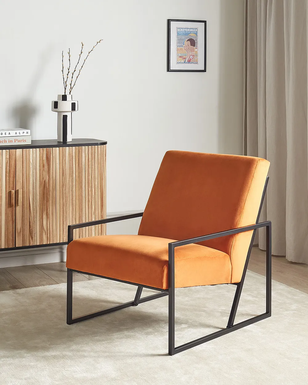 Sessel DELARY Samtstoff Orange_1156208