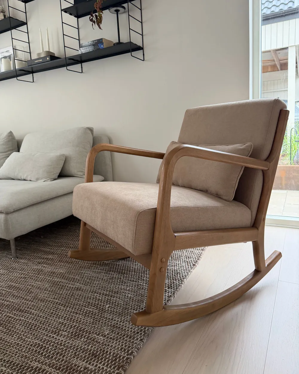 Schaukelsessel SKOVDE Stoff Beige_1103813
