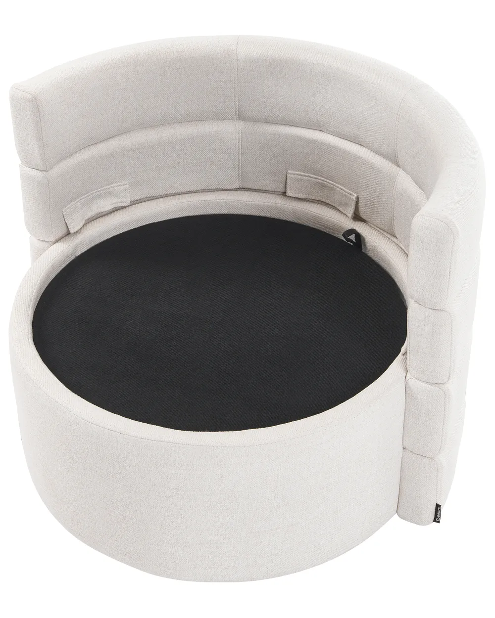 Swivel Armchair RANDERS with Storage Fabric Off-White_1063320