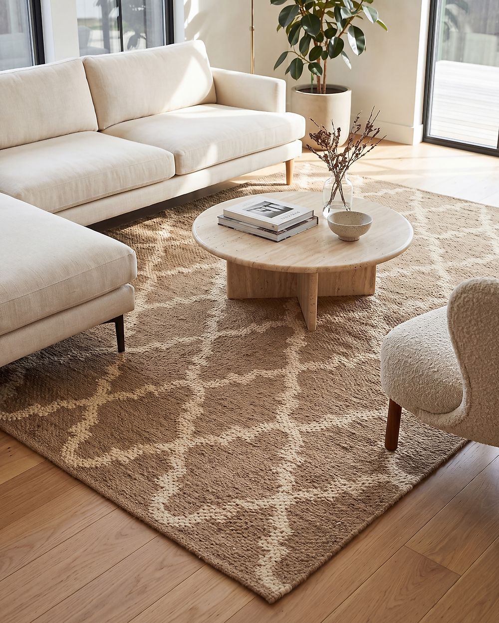 Teppich MERMER Beige 160 x 230 cm Jute