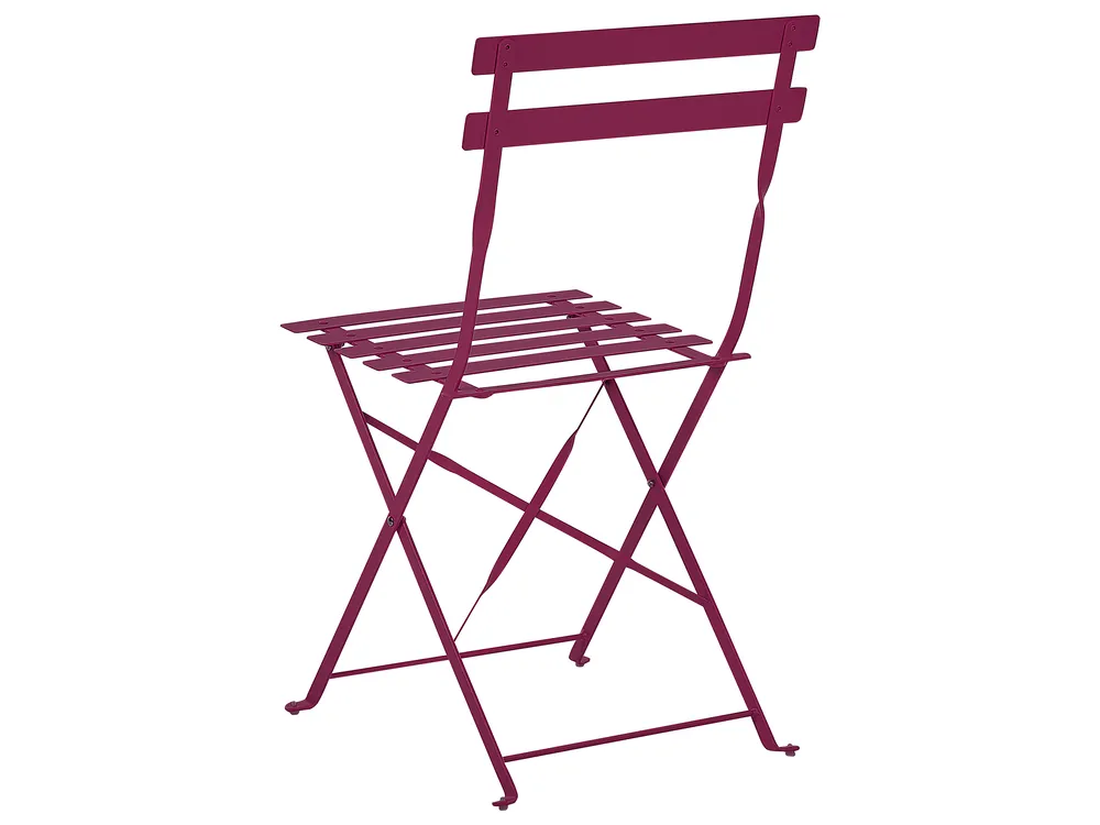 Bistro Set klappbar FIORI Metall Burgunderrot_814913