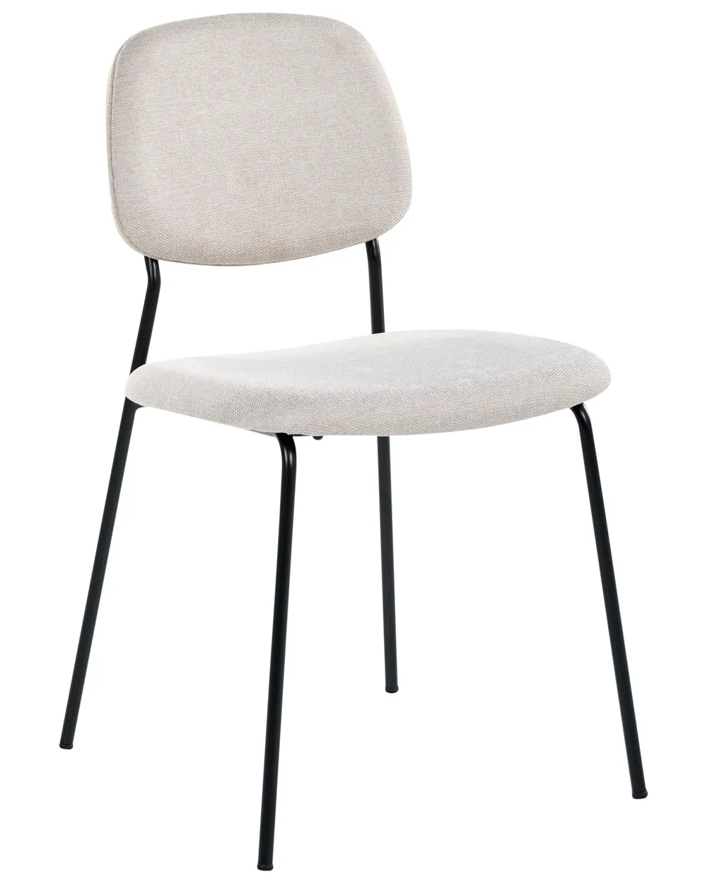 Set of 4 Dining Chairs RILEY Fabric Light Beige_1042178