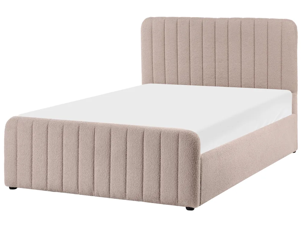 Ottoman Bed LUNAN Boucle Beige 120 x 200 cm (EU Small Double)_1048417