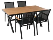 Gartenmöbel Set 4-Sitzer TIANO Metall Schwarz_1025628