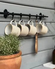 Set of 4 Mugs MUGWORT Stoneware Light Beige_1005588