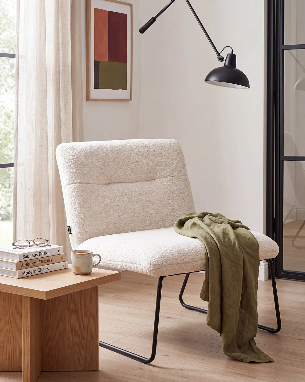 Sessel COTULLA Bouclé Weiß_1154533