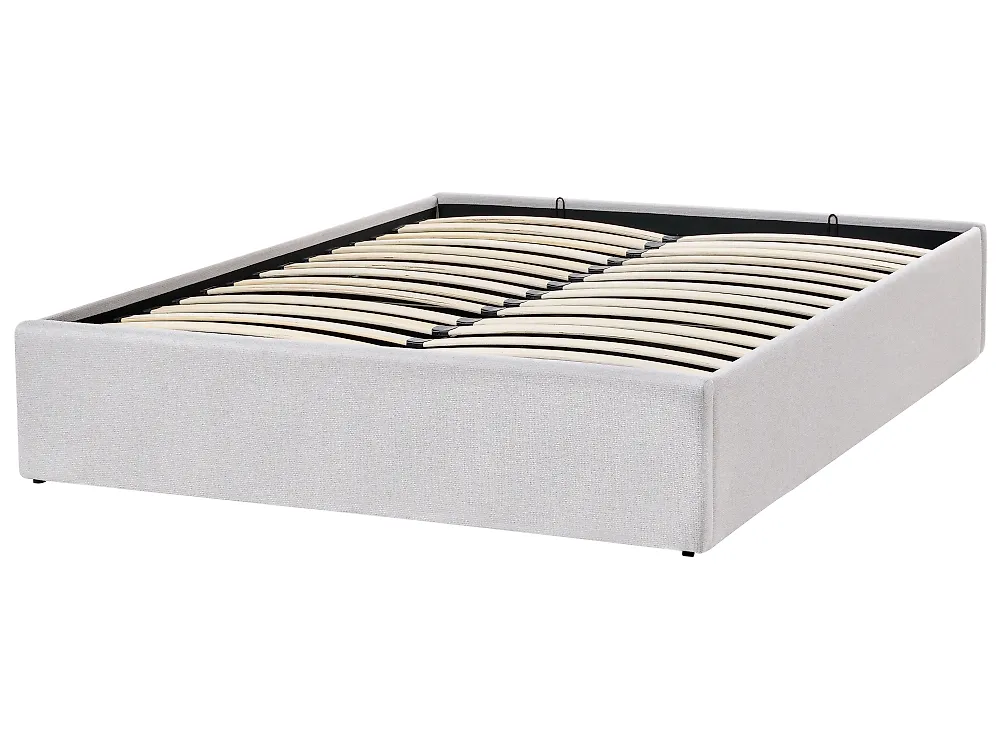Ottoman Bed without Headboard DINAN Fabric Light Grey 120 x 200 cm (EU Small Double)_1188186