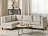Modul Ecksofa 4-Sitzer UNSTAD Stoff Hellbeige rechtsseitig