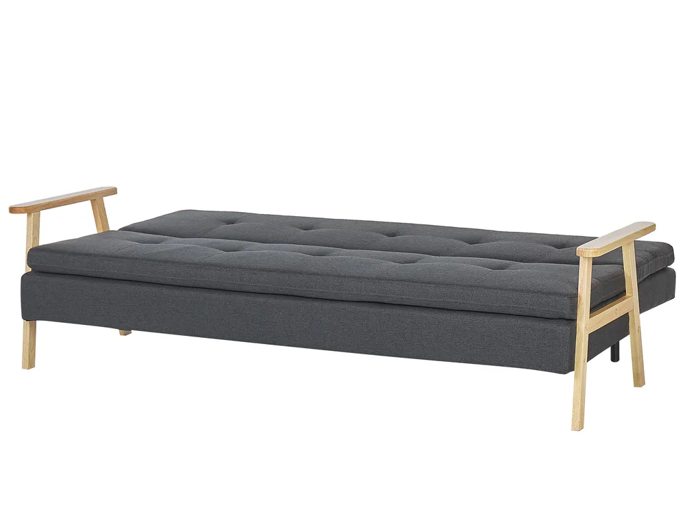 Schlafsofa 3-Sitzer TJORN Stoff Dunkelgrau_813487