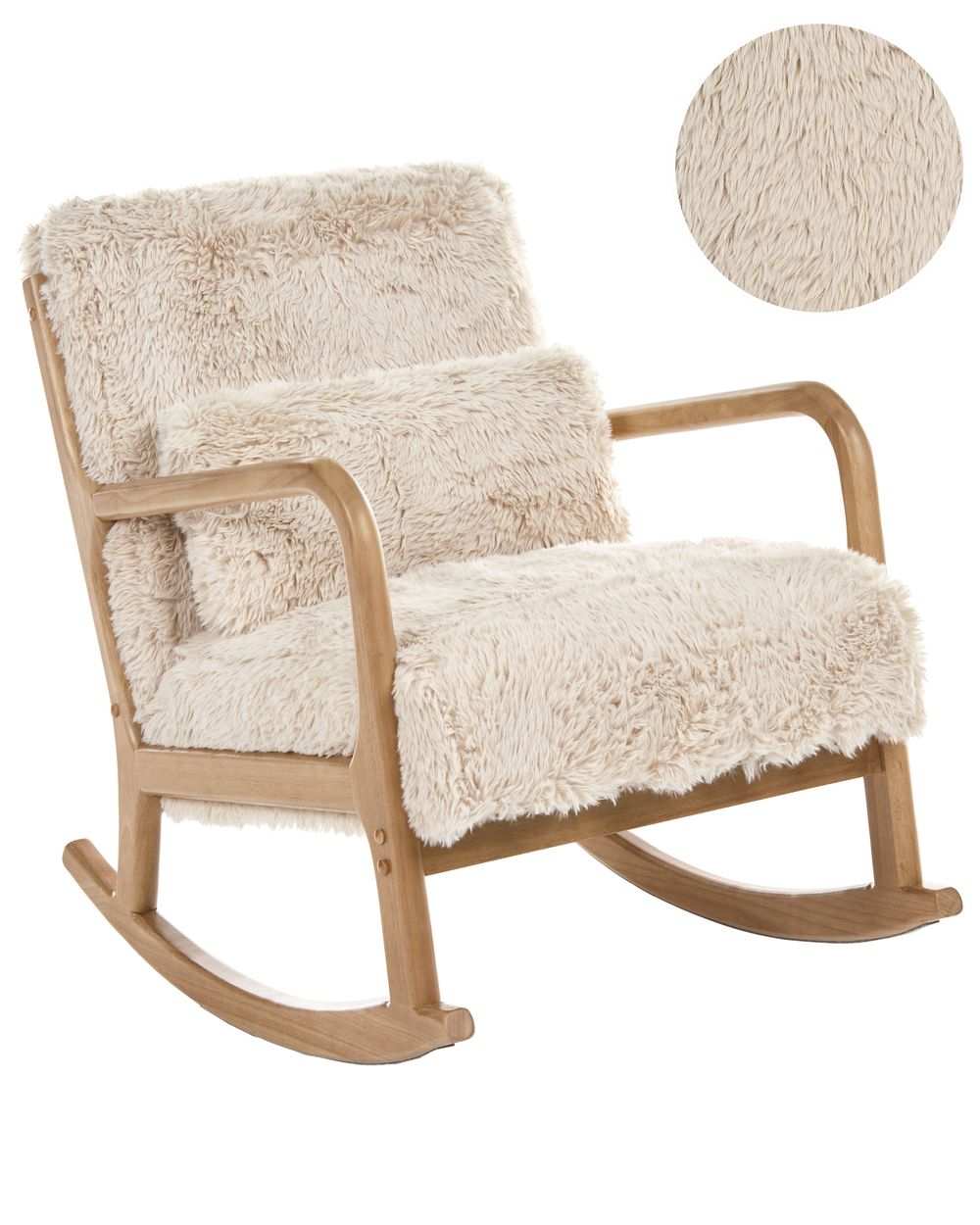 Schaukelsessel SKOVDE Webpelz Hellbeige