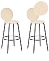 Set mit 2 Barstühlen EMERY Bouclé Hellbeige