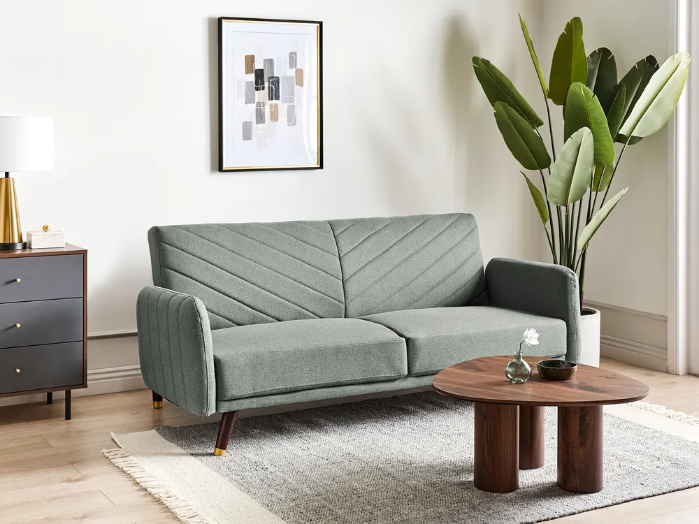Schlafsofa 3-Sitzer SENJA Kunstleinen Grün