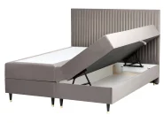 Kontinentalni krevet s prostorom za pohranu DAME Samet Sivo-bež 160 x 200 cm_1004853