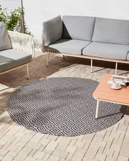 Outdoor Rug THRISSUR Grey ø 160 cm_992373
