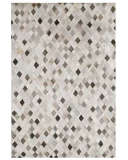 Teppich HIRKA Grau 160 x 230 cm Echtleder_765071