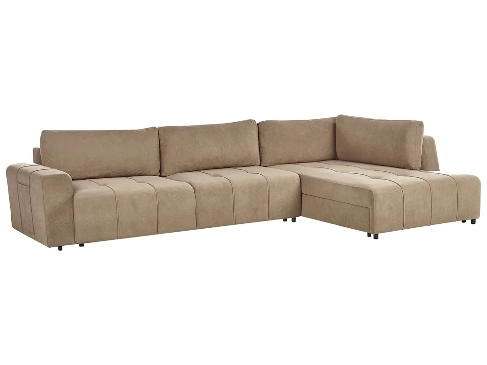 Eckschlafsofa 4-Sitzer INNVIK Stoff Braun linksseitig_965157