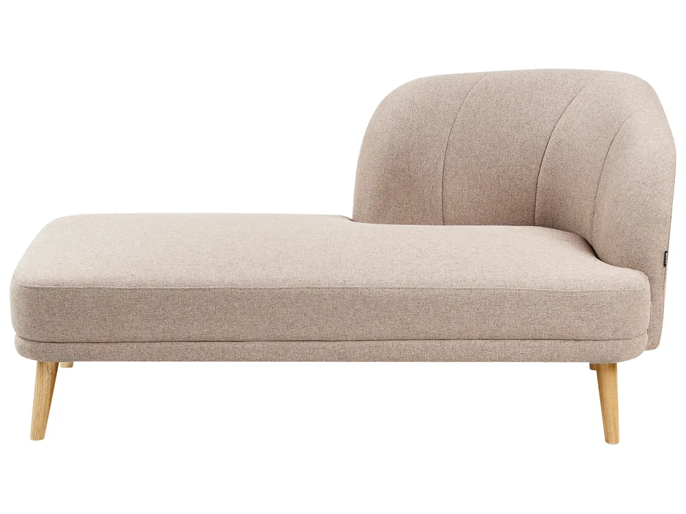 Rechtsseitige Chaiselongue TANLAY Stoff Hellbraun