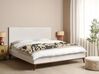Bett mit Lattenrost Samtstoff BAYONNE 180 x 200 cm Cremeweiß