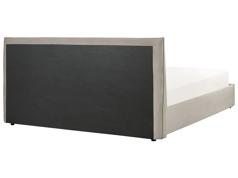 Bett mit Stauraum LAVAUR Samtstoff Taupe 180 x 200 cm_985978