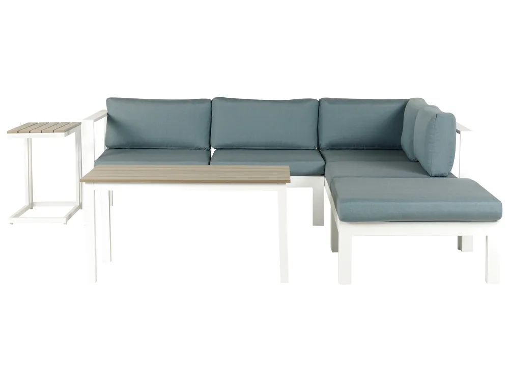 Garten Ecksofa mit Tisch 5-Sitzer MESSINA Metall Grün linksseitig