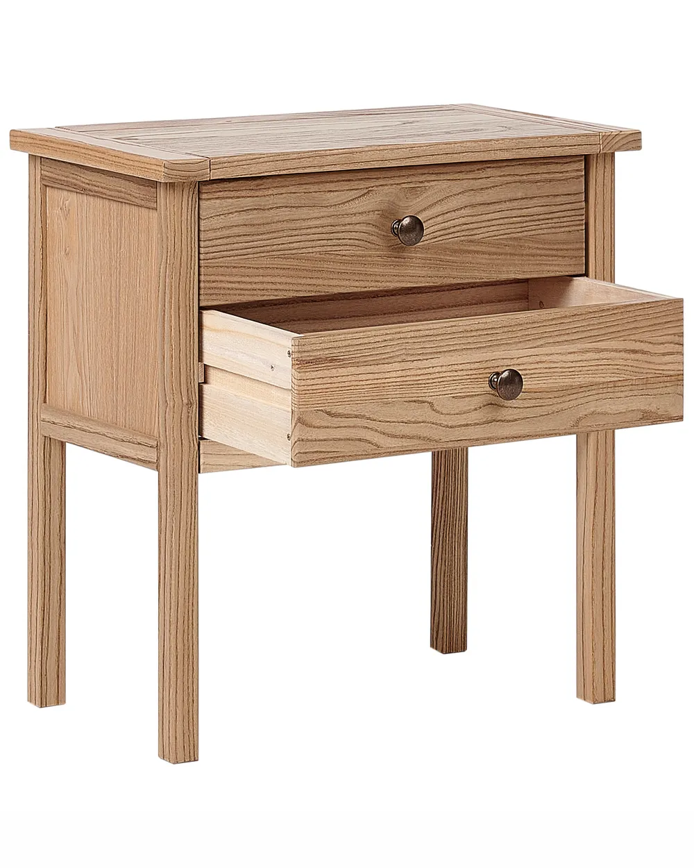 2 Drawer Bedside Table SALTON Sassafras Wood Brown_941480