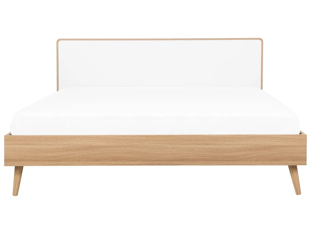 Bett mit LED SERRIS 180 x 200 cm Hellbraun_748213