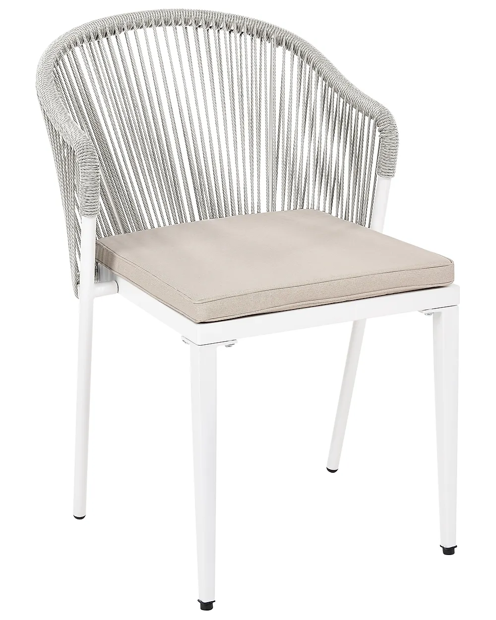 Set of 2 Garden Chairs with Cushions PARANEA Metal Off-White_1179673