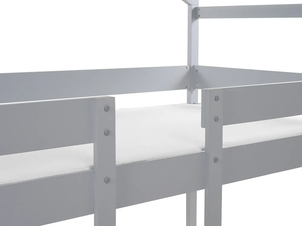 Hochbett Haus Kiefernholz LABATUT 90 x 200 cm Grau_911232